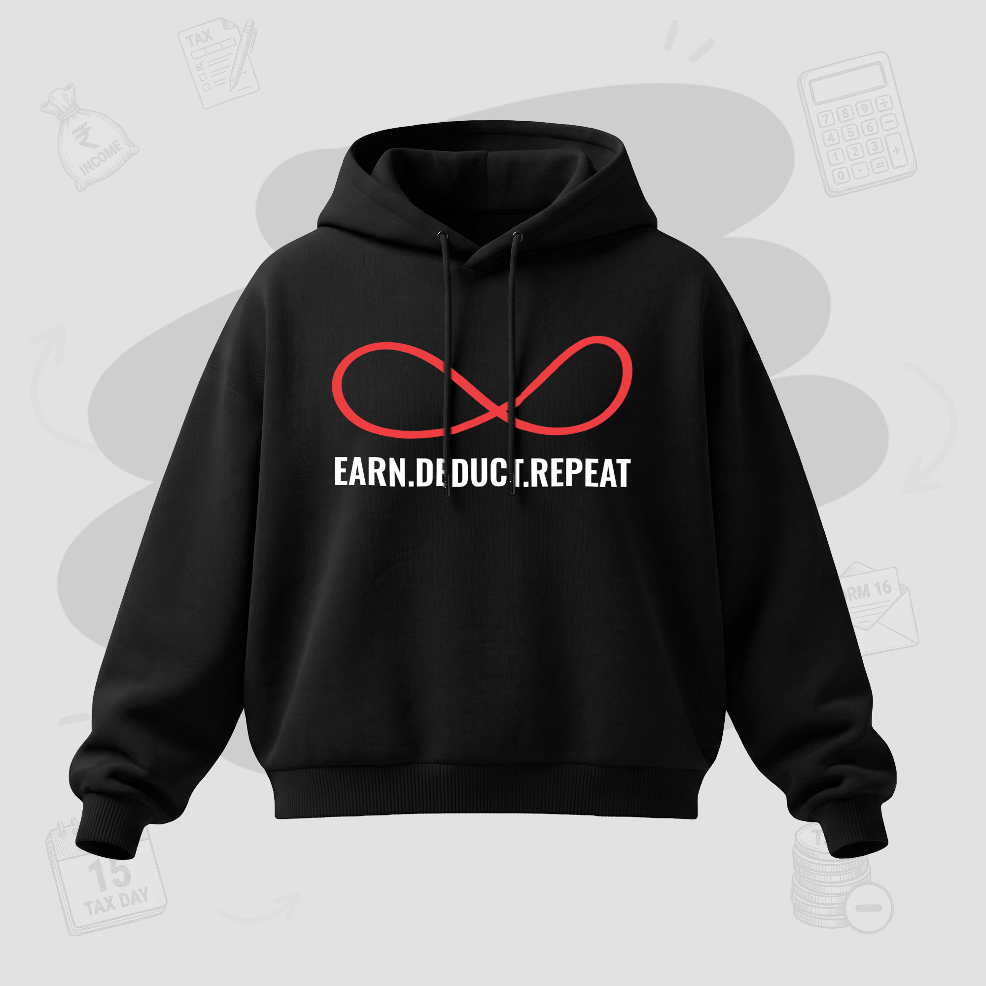 Earn. Deduct. Repeat Loop | Premium women's Cropped Hoodies