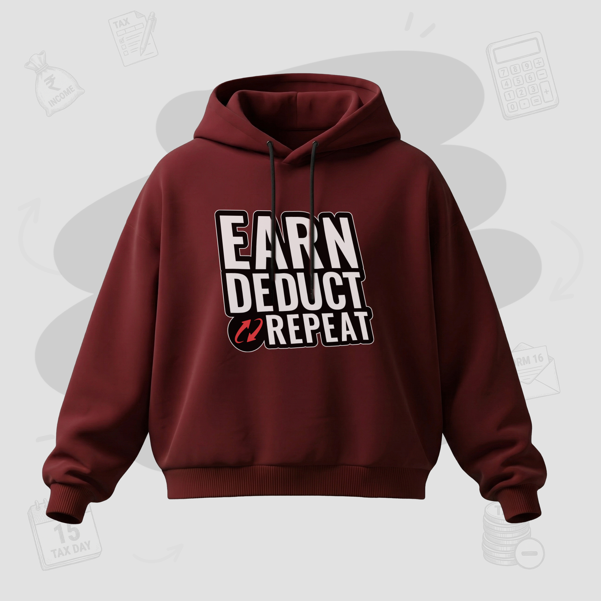 Earn. Deduct. Repeat | Premium Women's Cropped Hoodies