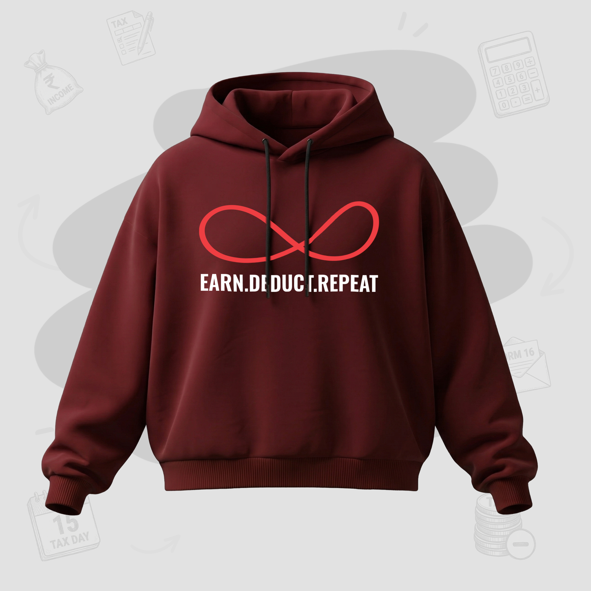 Earn. Deduct. Repeat Loop | Premium women's Cropped Hoodies