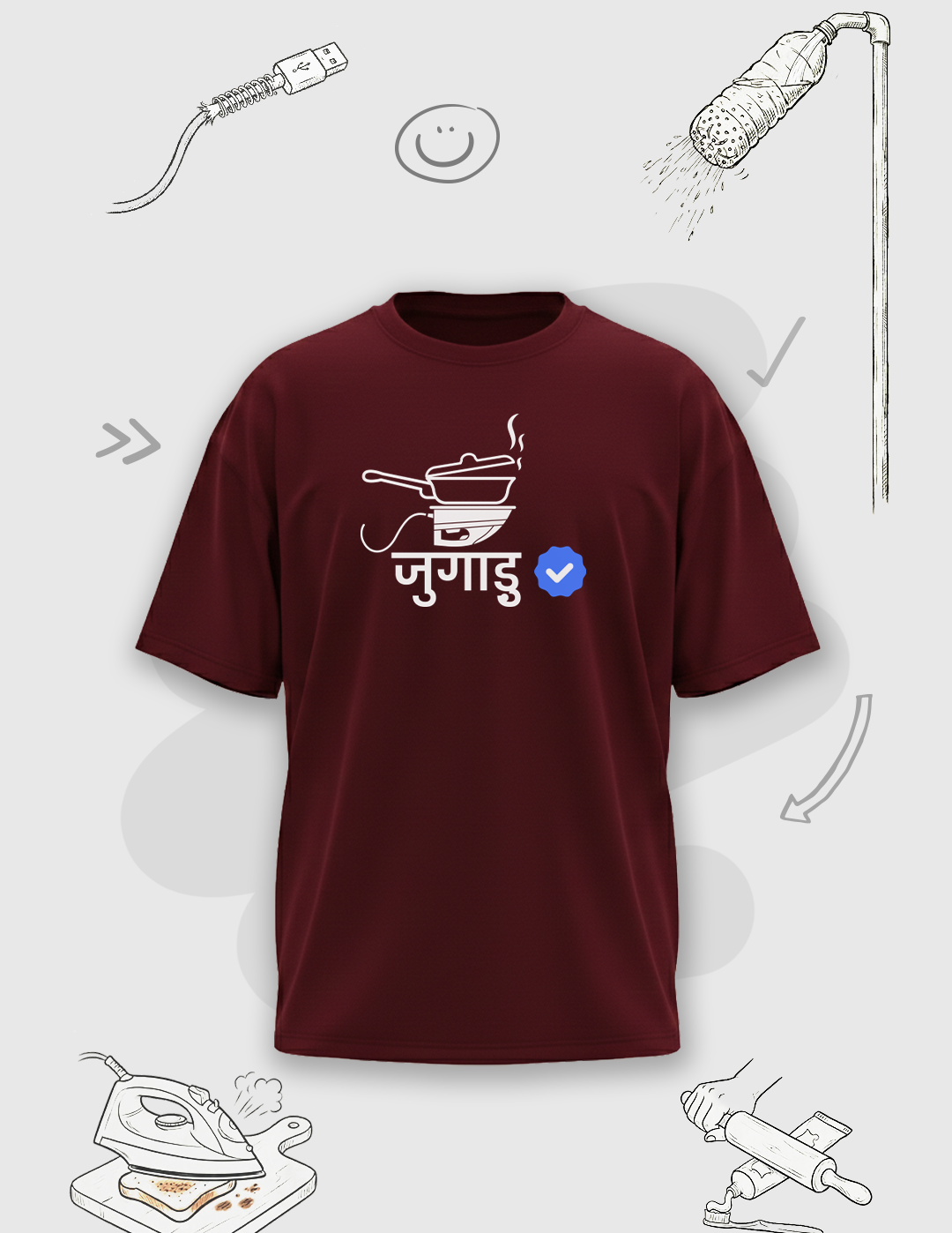 Verified Jugadu | Premium Men’s Oversized T-shirt