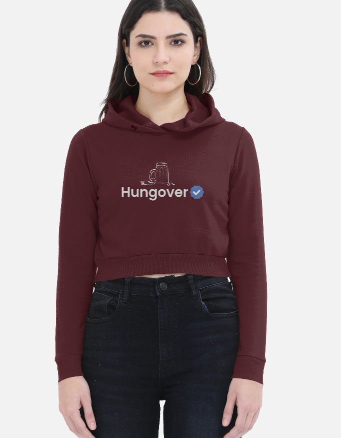 Verified Hungover | Premium Women's Cropped Hoodies