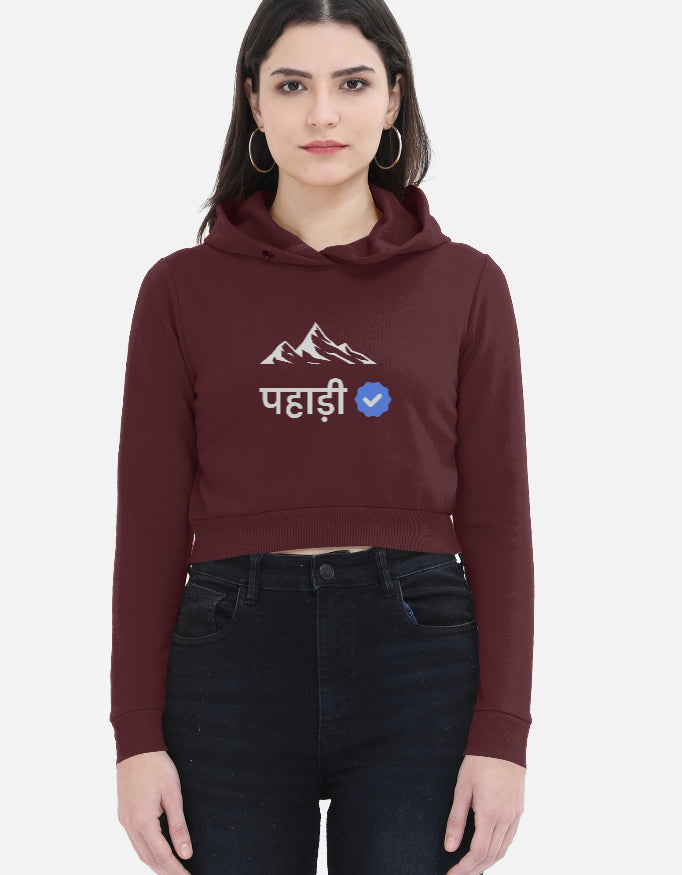 Verified Pahadi – Premium Women's Cropped Hoodie