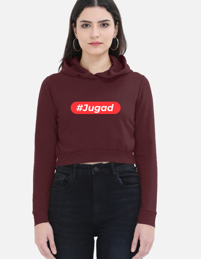 Hashtag Jugadu | Premium Women's Cropped Hoodies