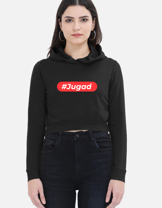 Hashtag Jugadu | Premium Women's Cropped Hoodies