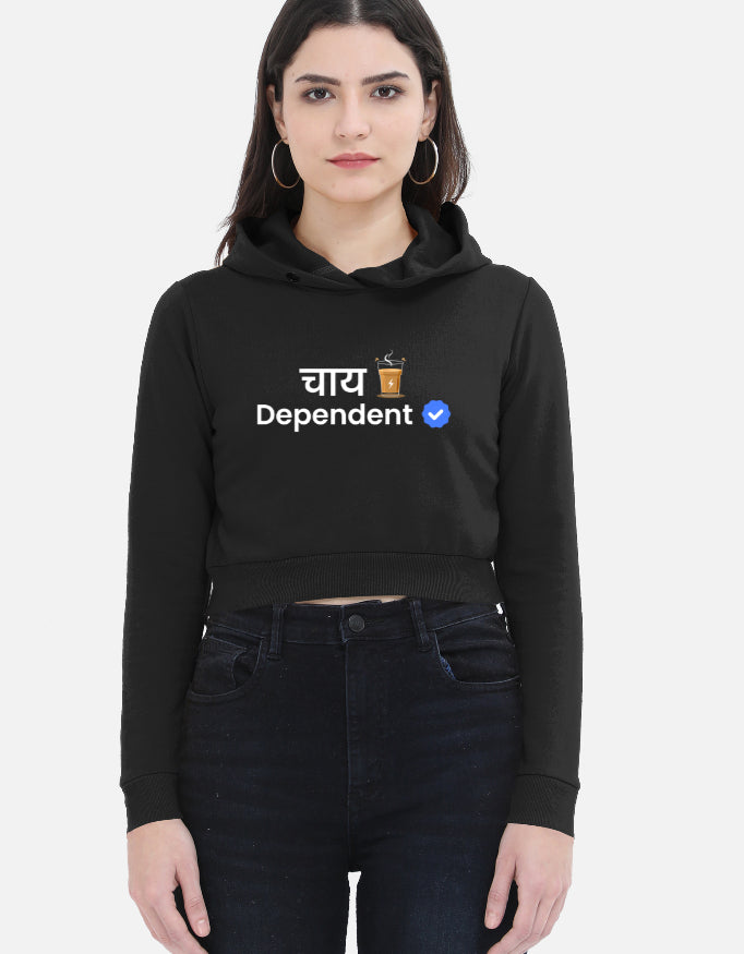 Chai Dependent Verified - Premium Women's Cropped Hoodie