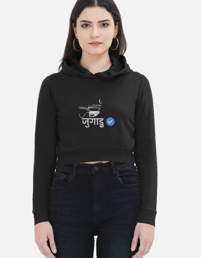 Verified Jugadu | Premium Women's Cropped Hoodies