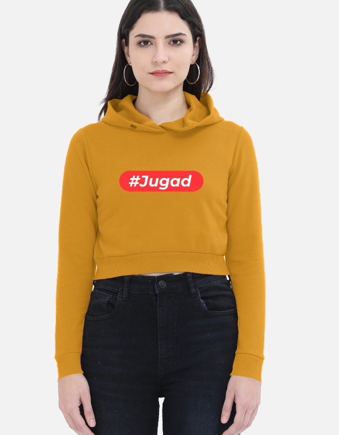 Hashtag Jugadu | Premium Women's Cropped Hoodies