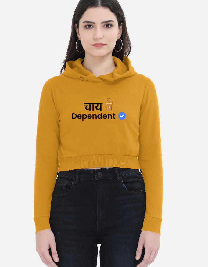Chai Dependent Verified - Premium Women's Cropped Hoodie
