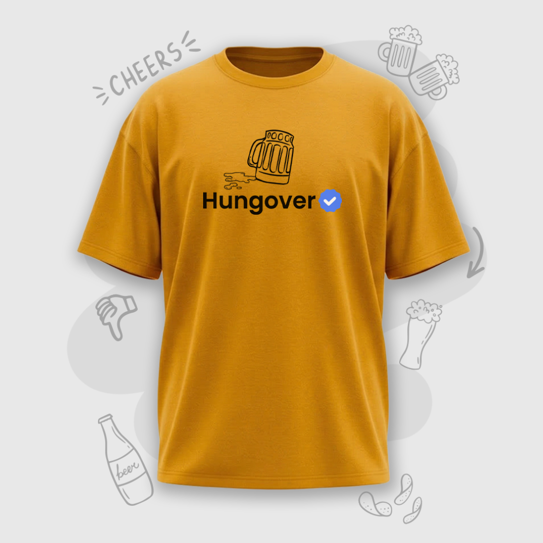 Verified Hungover | Premium Men's Oversized T-shirt.