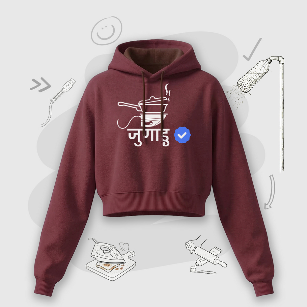 Verified Jugadu | Premium Women's Cropped Hoodies