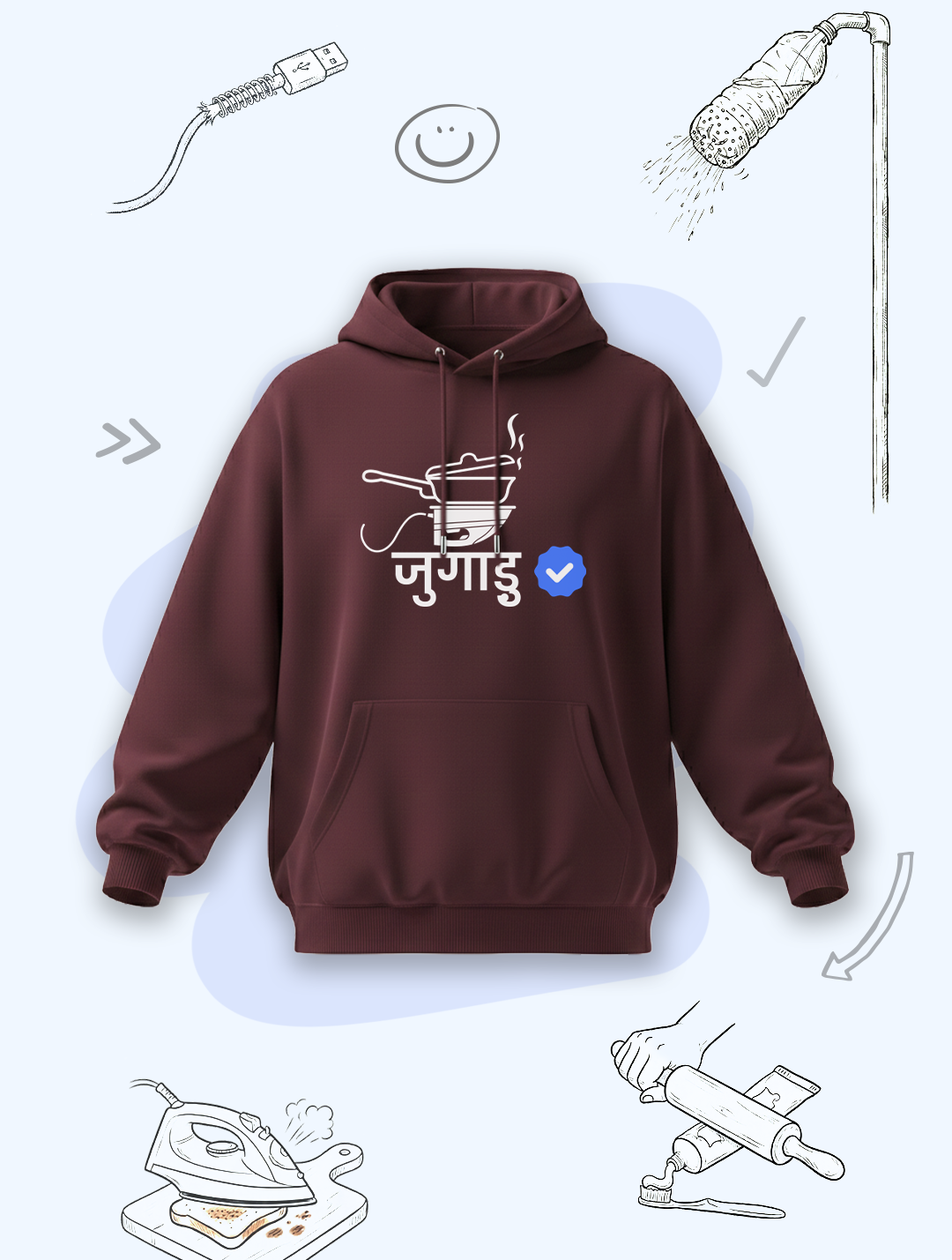 Verified Jugadu | Premium Men’s Oversized Hoodie