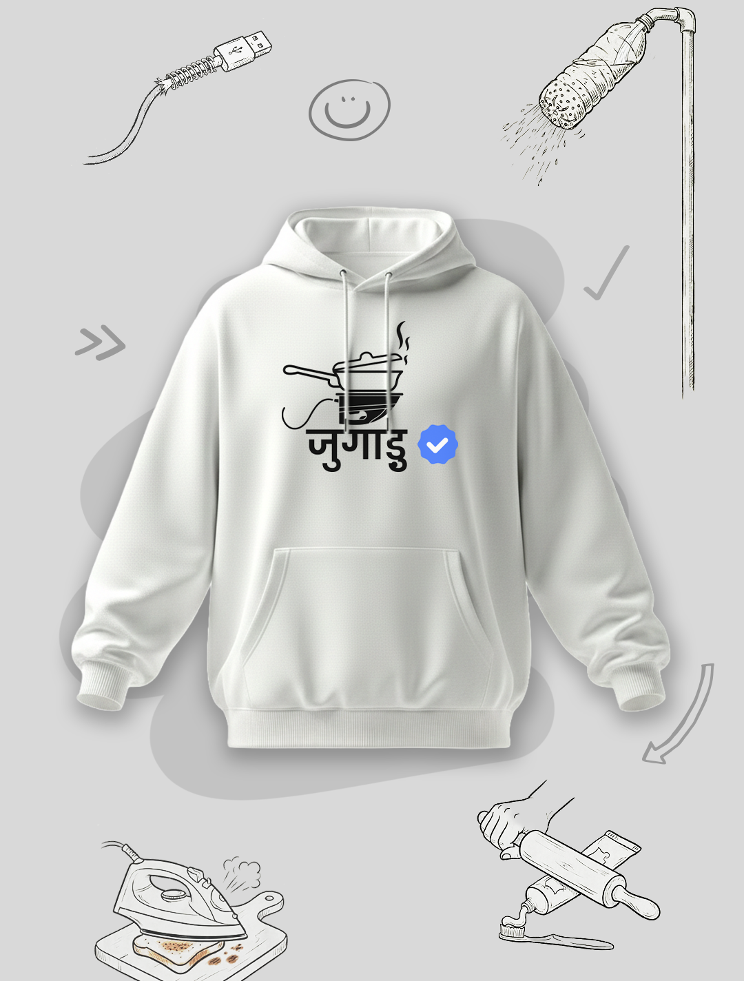 Verified Jugadu | Premium Men’s Oversized Hoodie